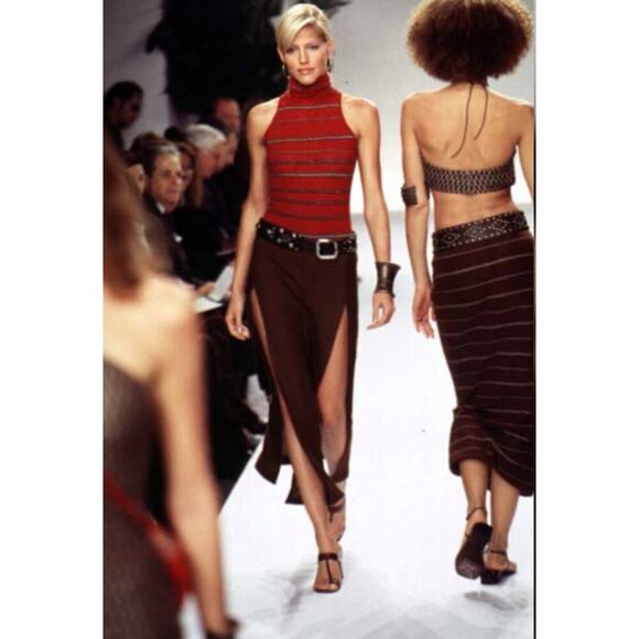 Ralph Lauren Collection Purple Label Vintage Linen Mini Dress Black 1997 Runway - Picture 12 of 16